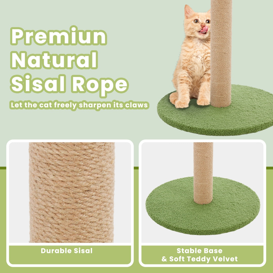 33" Tall Cat Scratching Post with Dangling Ball - Indoor Cat Scratcher
