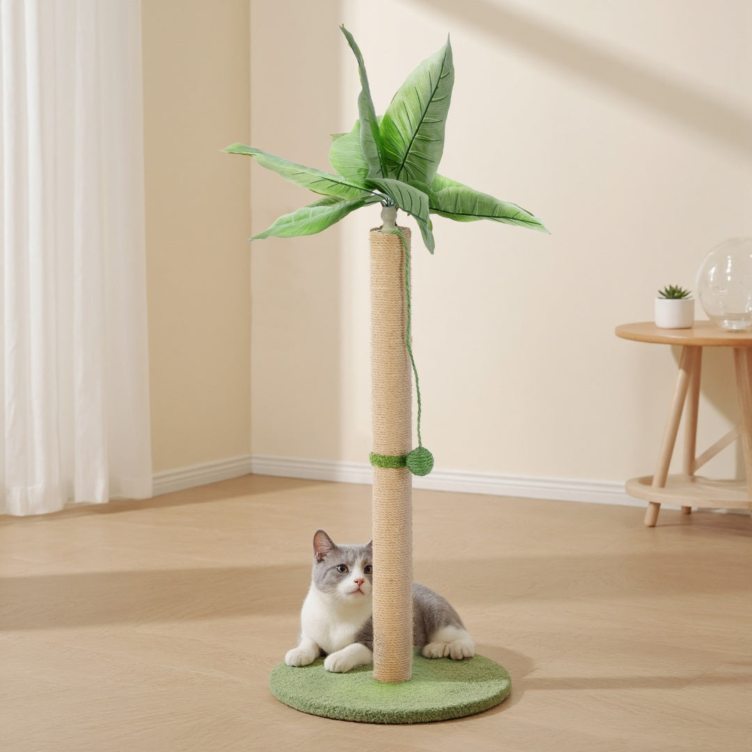 33" Tall Cat Scratching Post with Dangling Ball - Indoor Cat Scratcher