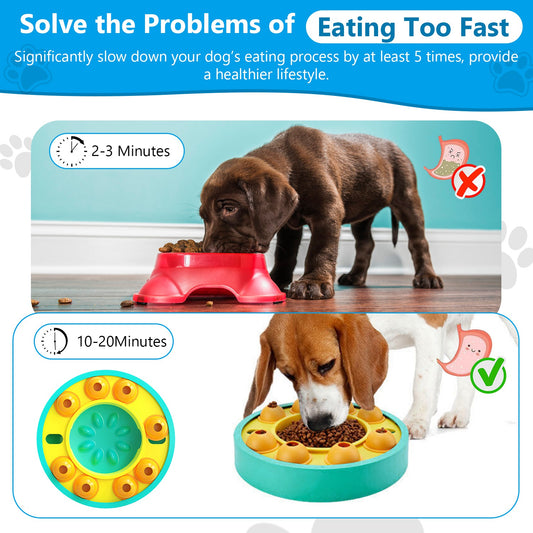 Dog Puzzle Feeder Bowl - Slow Feeding Interactive Toy for IQ Training